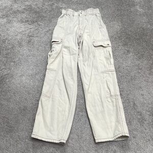 BDG Urban Outfitters Relaxed Skate Cargo Jeans Womens 27 Beige High Rise 26x29